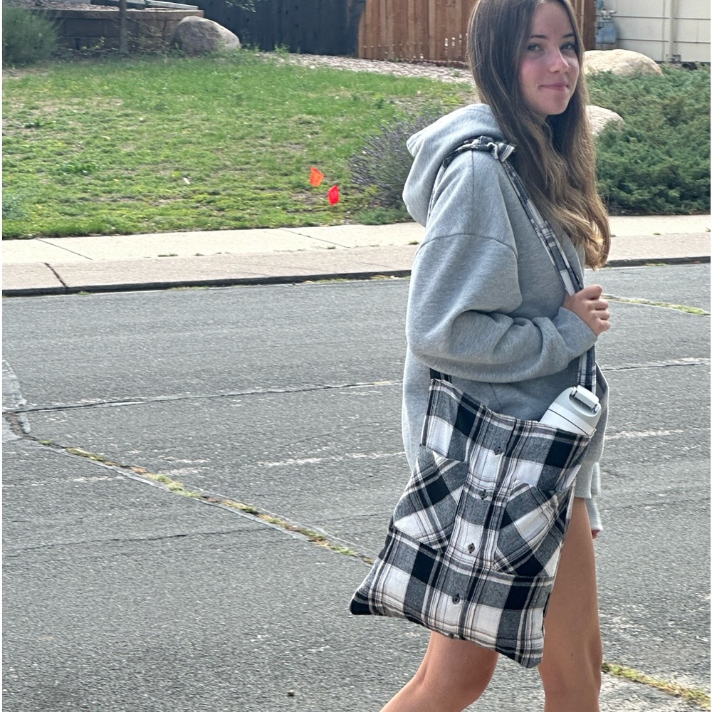 MorganRy Flannel Sholder Bag Whitney 10 Handmade Lined Rescued Shirt Bag